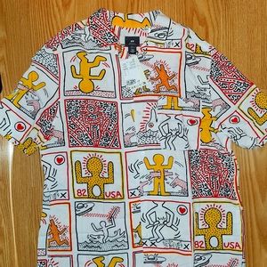 NWT H&M × Keith Haring Collab Short Sleeve Shirt